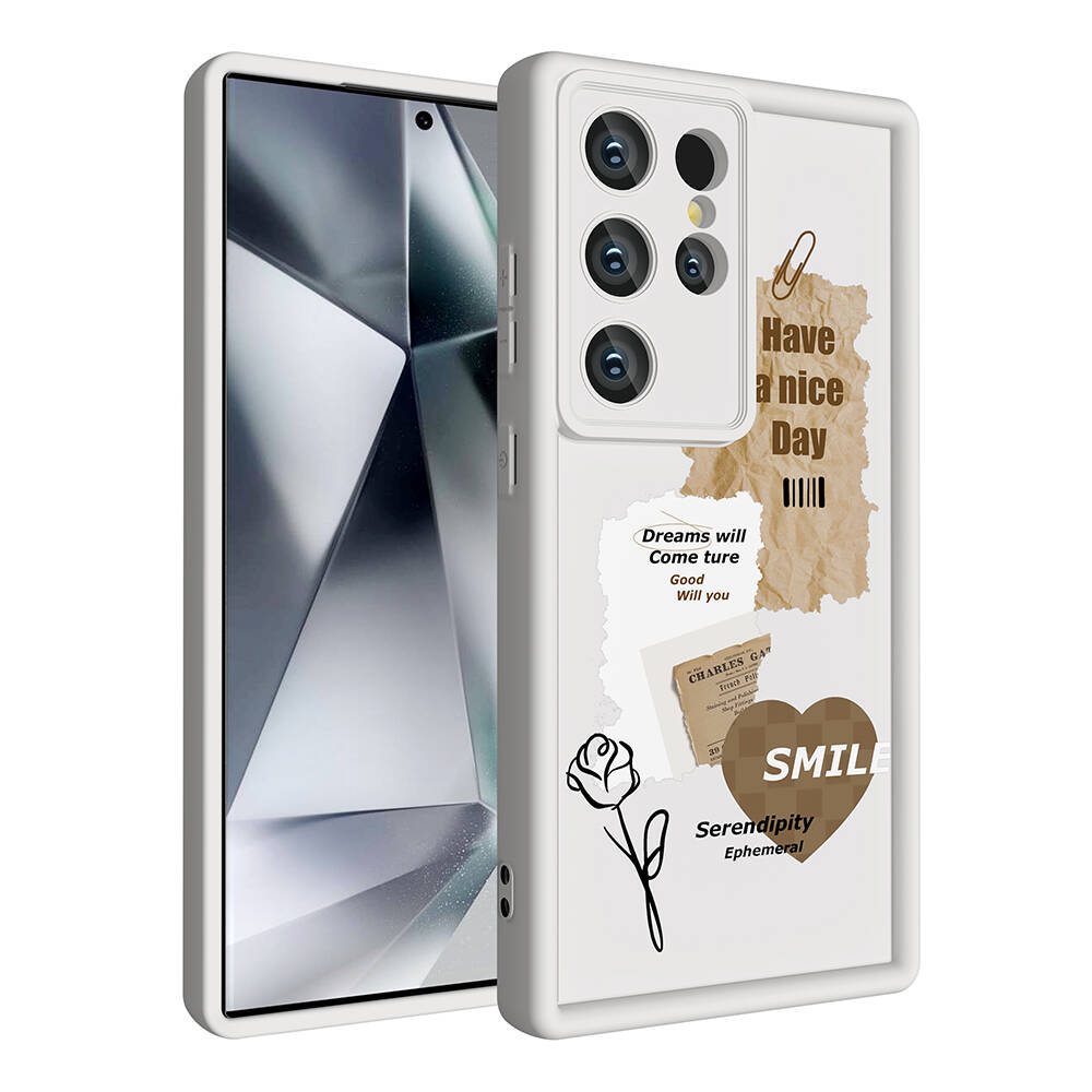 Samsung Galaxy S23 Ultra Uyumlu Kılıf Kamera Korumalı Baskılı Arka Yüzey Zore Klas Kapak - 1