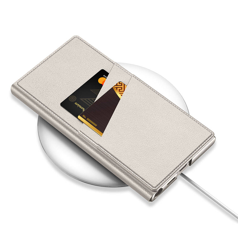 Samsung Galaxy S24 Ultra Uyumlu Kılıf Kamera Korumalı Suni Deri Tasarım Zore Droga Standlı Kartlıklı Kapaklı Kılıf - 4