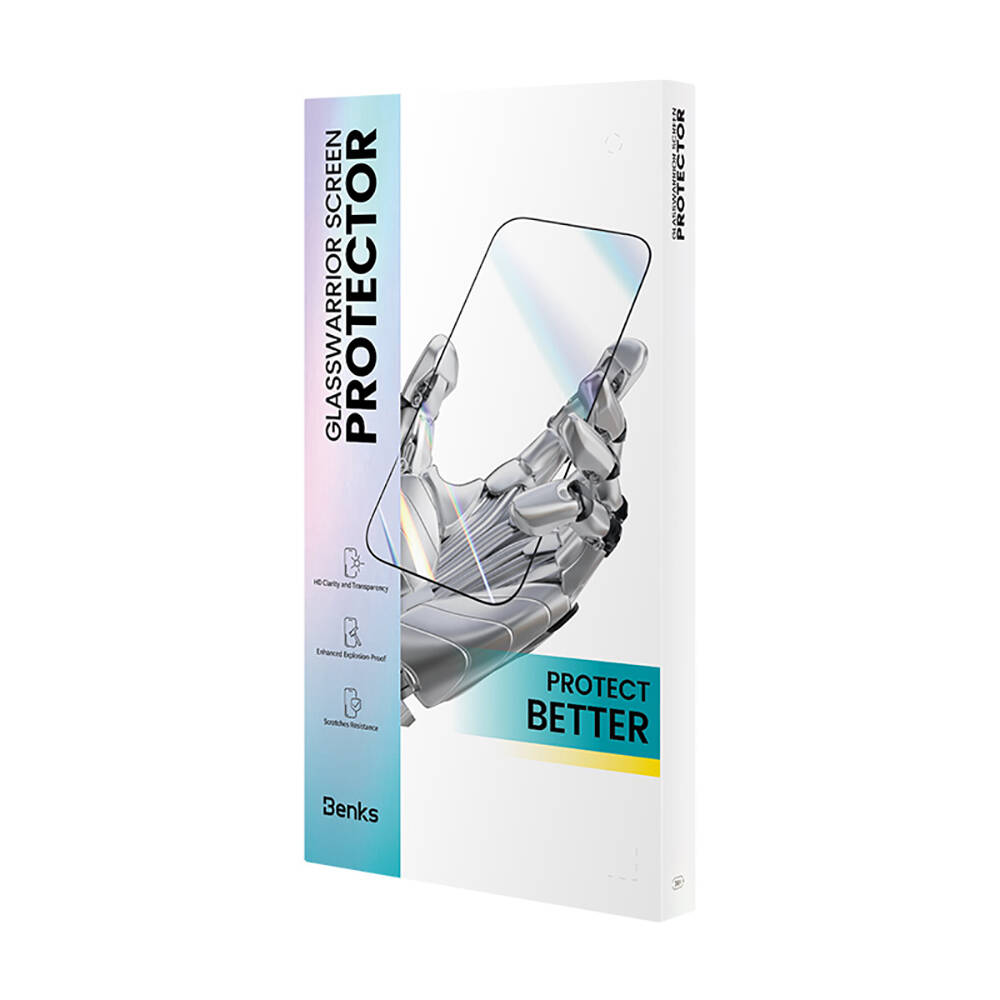 Apple iPhone 15 Pro Uyumlu Benks Glass Warrior HD Cam Ekran Koruyucu + Kolay Uygulama Aparatlı - 15