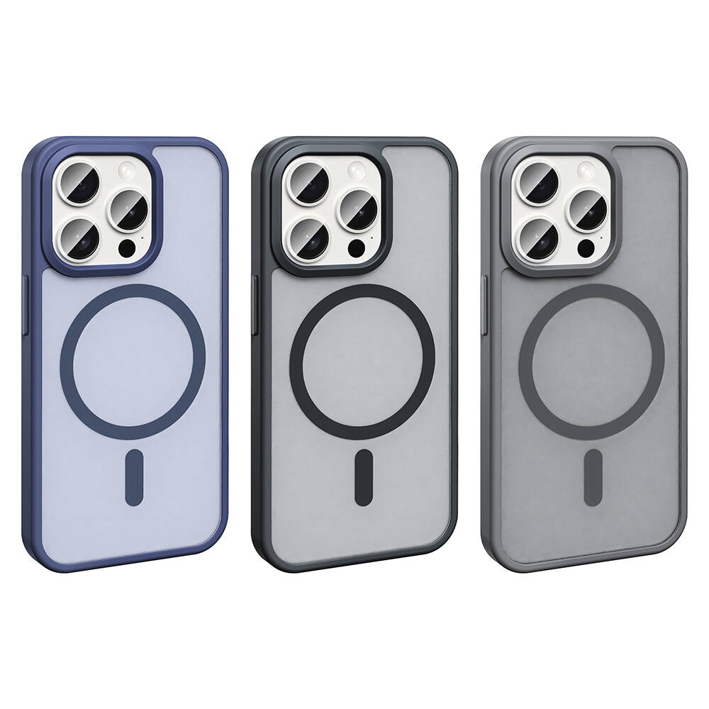 Apple iPhone 15 Pro Max Uyumlu Kılıf Magsafe Şarj Özellikli Mat Arka Yüzey Zore Sio Kapak - 7