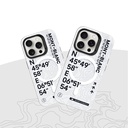 Apple iPhone 15 Pro Uyumlu Kılıf Magsafe Şarj Özellikli Koordinat Yazı Desenli Benks Summit Serisi Kapak - 3