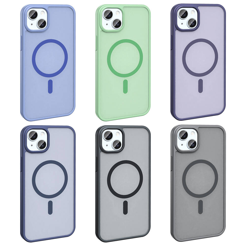 Apple iPhone 15 Uyumlu Kılıf Magsafe Şarj Özellikli Mat Arka Yüzey Zore Sio Kapak - 1