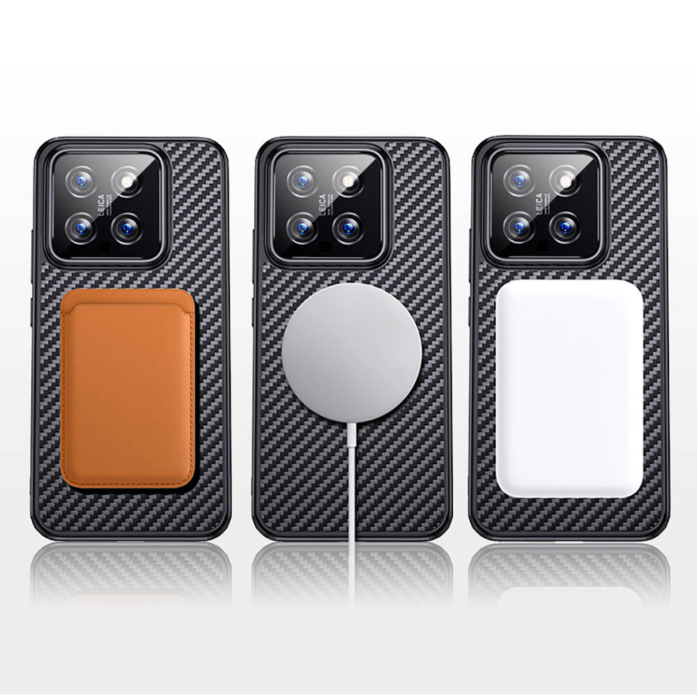 Xiaomi Mi 14 Uyumlu Kılıf Aramid Karbon Fiber Magsafe Özellikli Wlons Radison Kapak - 16