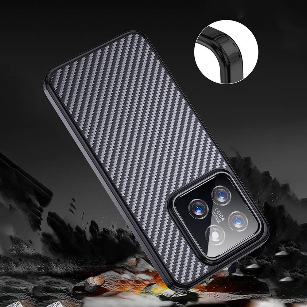 Xiaomi Mi 14 Pro Uyumlu Kılıf Aramid Karbon Fiber Magsafe Özellikli Wlons Radison Kapak - 14