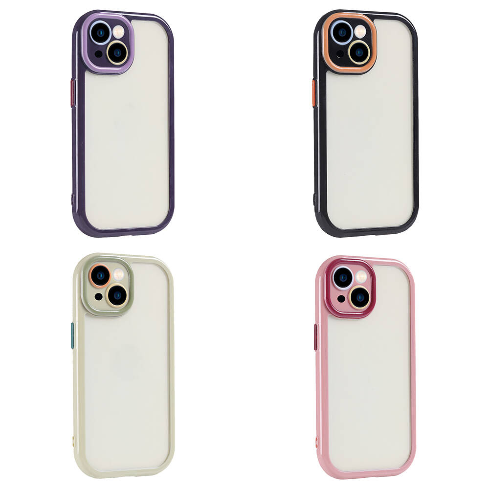 Apple iPhone 15 Uyumlu Kılıf Kamera Korumalı Renkli Kenar ve Çerçeve Tasarımlı Zore Vitamin Kapak - 2