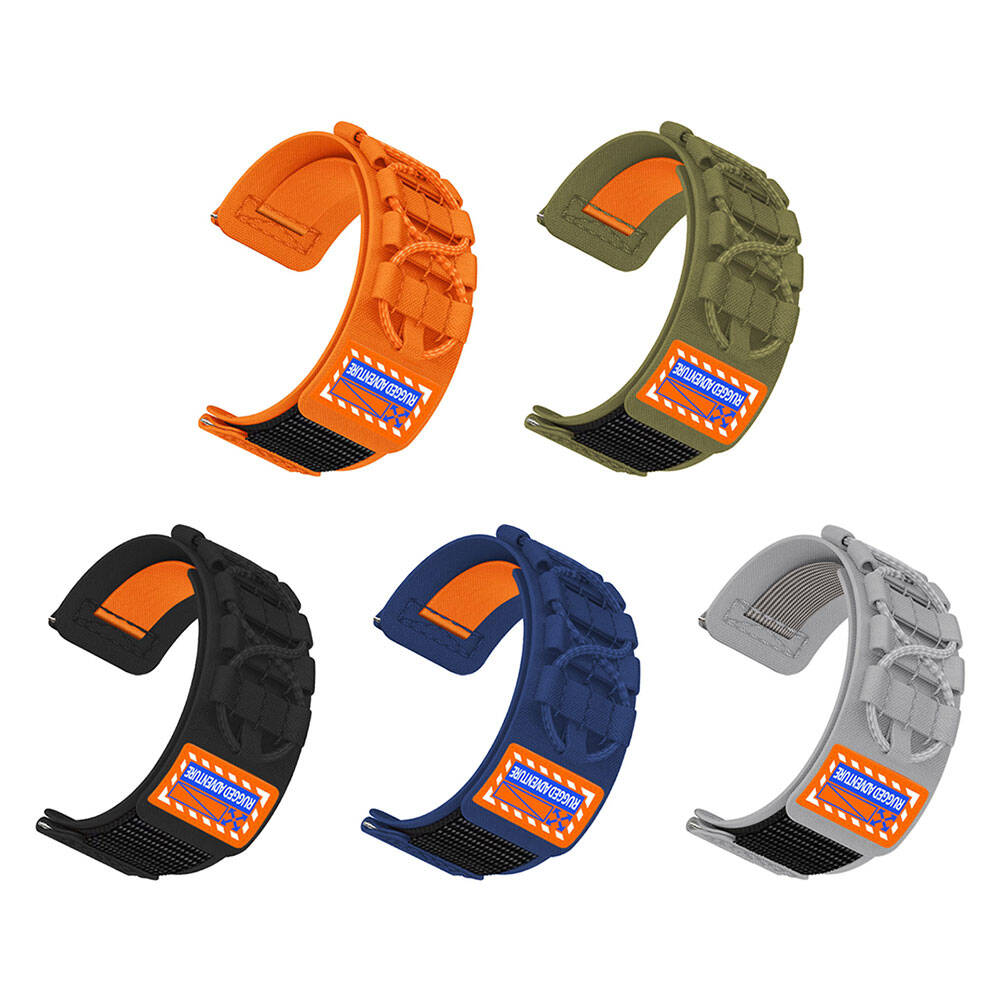 Huawei Watch GT 3 46mm Uyumlu Zore KRD-112 22mm Orbital Örgülü Halat Tasarımlı Naylon Kumaş Hasır Kordon - 16