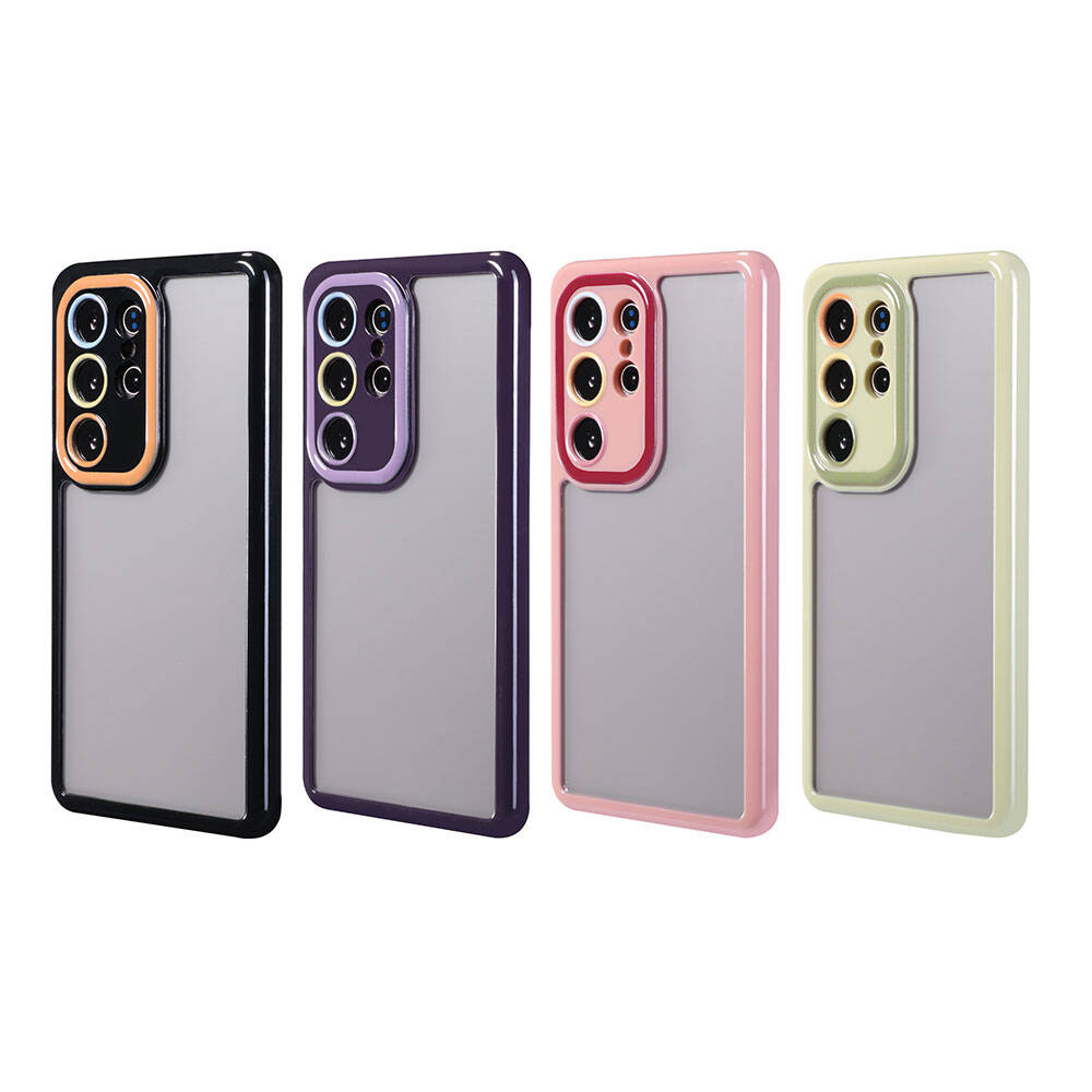 Samsung Galaxy S23 Ultra Uyumlu Kılıf Kamera Korumalı Renkli Kenar ve Çerçeve Tasarımlı Zore Vitamin Kapak - 1