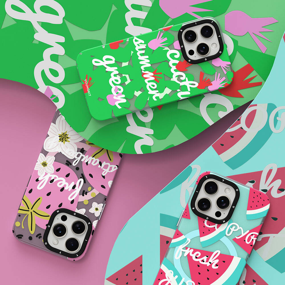 Apple iPhone 13 Uyumlu Kılıf Magsafe Şarj Özellikli Yaz Meyvesi Desenli Youngkit Fruity Flavour Serisi Kapak - 11