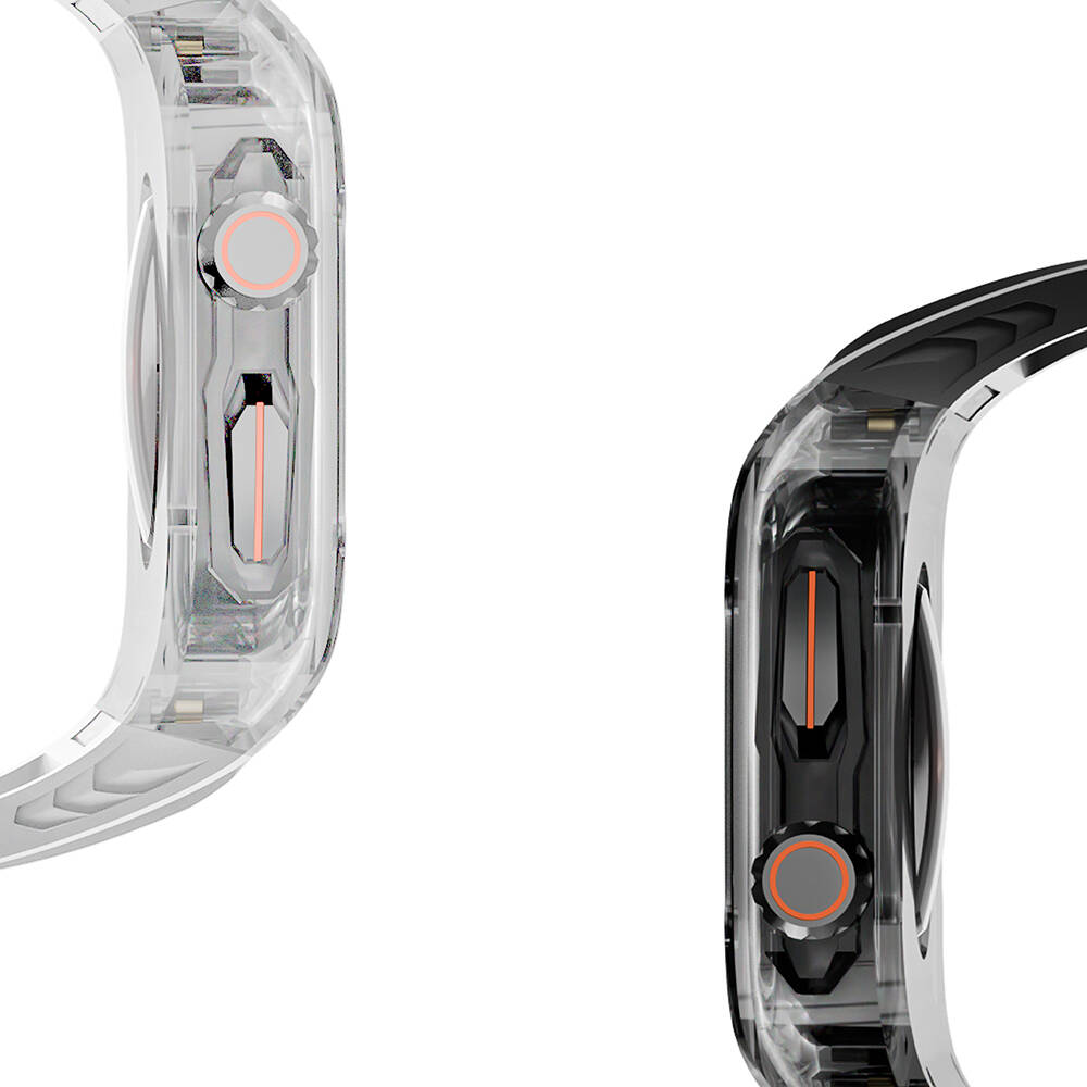Apple Watch 42mm Uyumlu Wiwu Wi-WB013 Rambo Serisi 2in1 Şeffaf PC Kasa Koruyuculu Kauçuk Kordon - 7