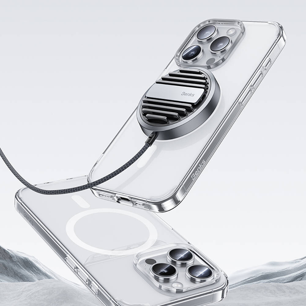 Apple iPhone 15 Pro Max Uyumlu Kılıf Magsafe Şarj Özellikli Airbagli Şeffaf Benks LucentPro Serisi Kapak - 6