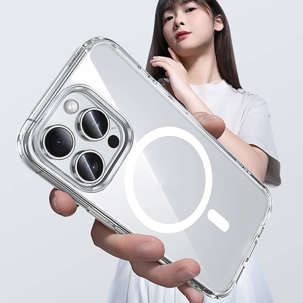 Apple iPhone 15 Pro Max Uyumlu Kılıf Magsafe Şarj Özellikli Airbagli Şeffaf Benks LucentPro Serisi Kapak - 10