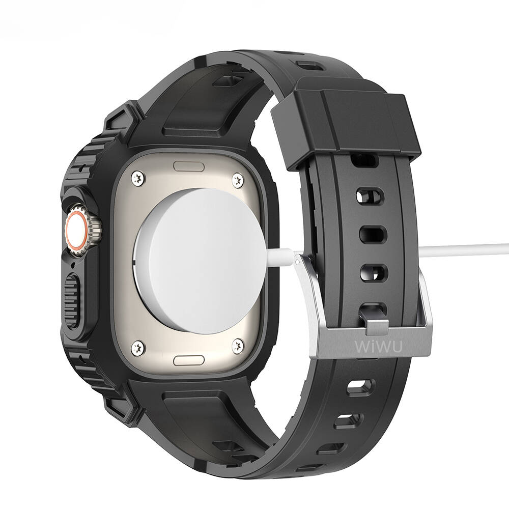 Apple Watch Ultra 49mm Uyumlu Wiwu Wi-WB014 Armor Serisi 2in1 Sert PC Kasa Koruyuculu Silikon Kordon - 14