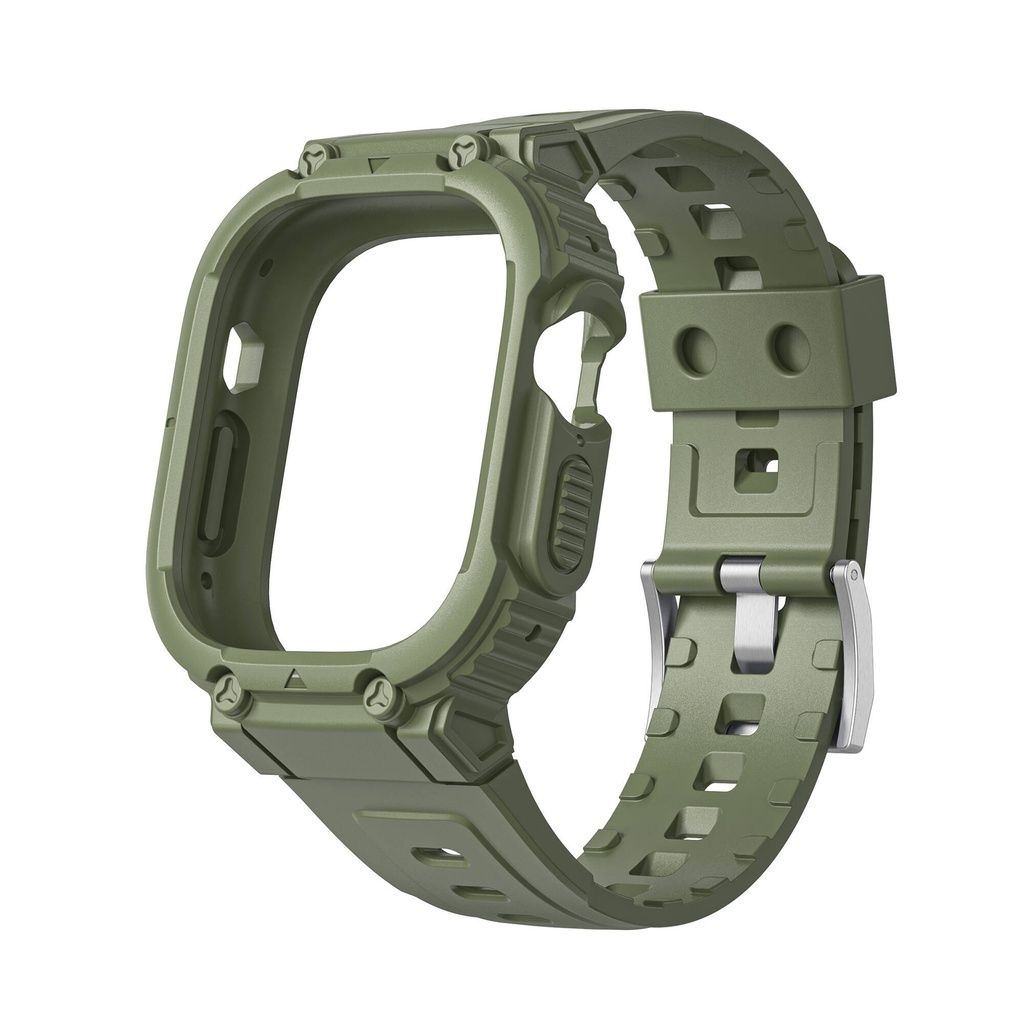 Apple Watch 44mm Uyumlu Wiwu Wi-WB014 Armor Serisi 2in1 Sert PC Kasa Koruyuculu Silikon Kordon - 4
