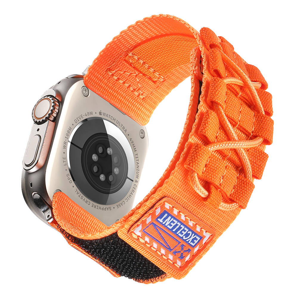 Apple Watch 42mm Uyumlu Zore KRD-112 Orbital Örgülü Halat Tasarımlı Naylon Kumaş Hasır Kordon - 1