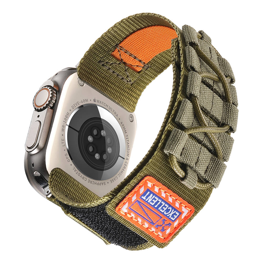 Apple Watch 44mm Uyumlu Zore KRD-112 Orbital Örgülü Halat Tasarımlı Naylon Kumaş Hasır Kordon - 1