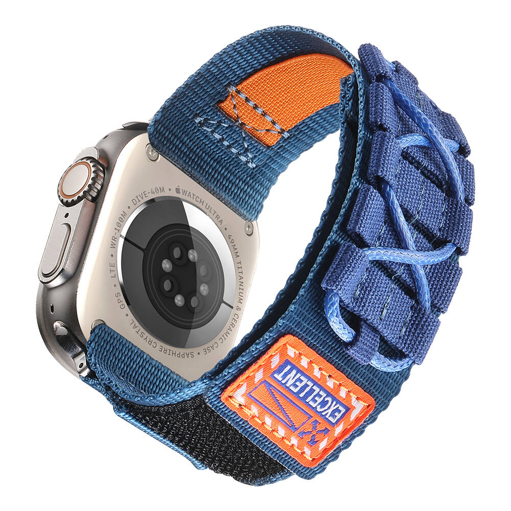 Apple Watch 44mm Uyumlu Zore KRD-112 Orbital Örgülü Halat Tasarımlı Naylon Kumaş Hasır Kordon - 4
