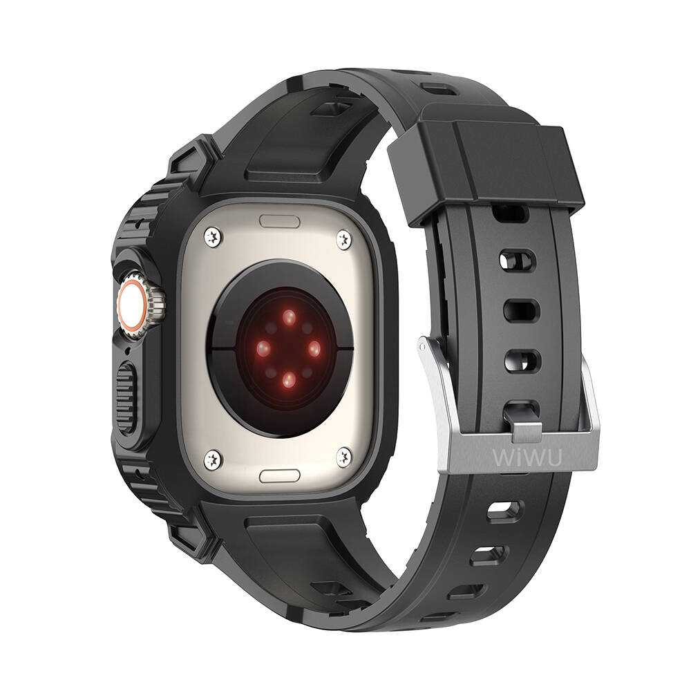 Apple Watch 42mm Uyumlu Wiwu Wi-WB014 Armor Serisi 2in1 Sert PC Kasa Koruyuculu Silikon Kordon - 1
