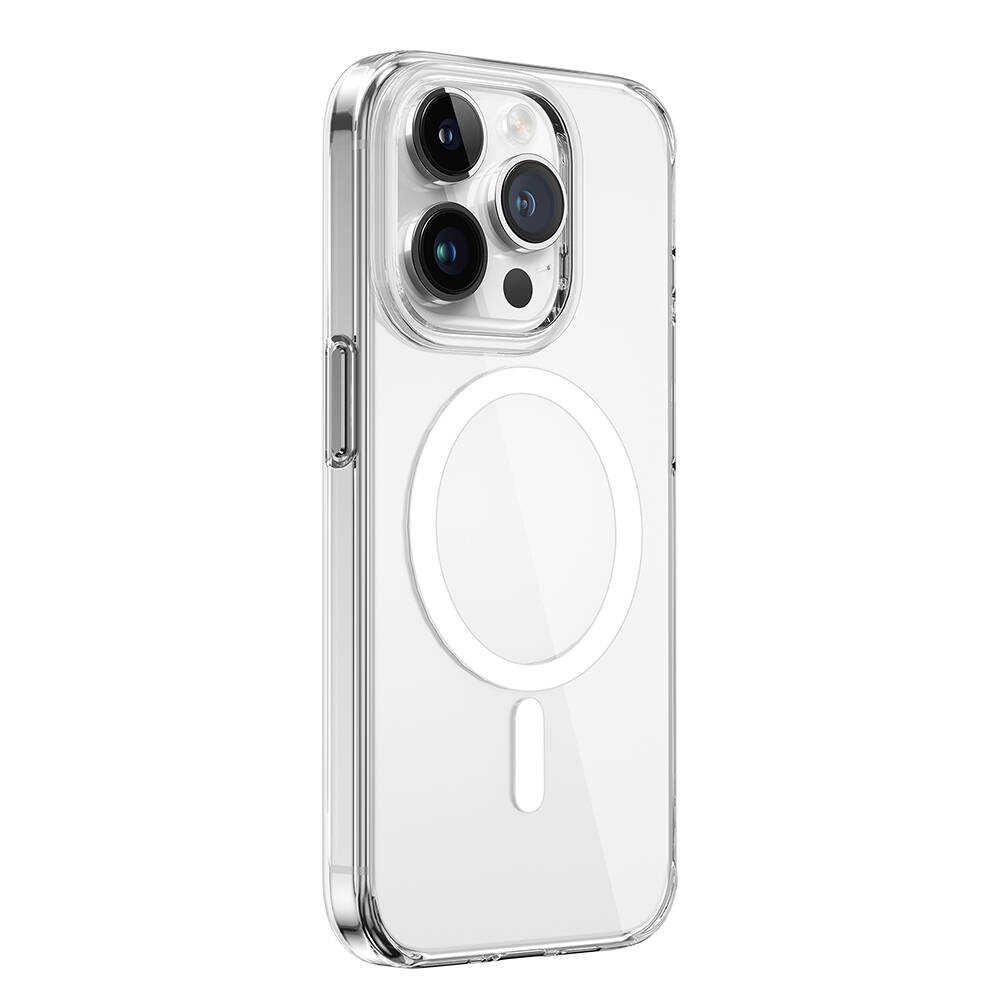 Apple iPhone 15 Pro Uyumlu Kılıf Wiwu BC-022 Magsafe Şarj Özellikli Şeffaf Transparan Kapak - 3