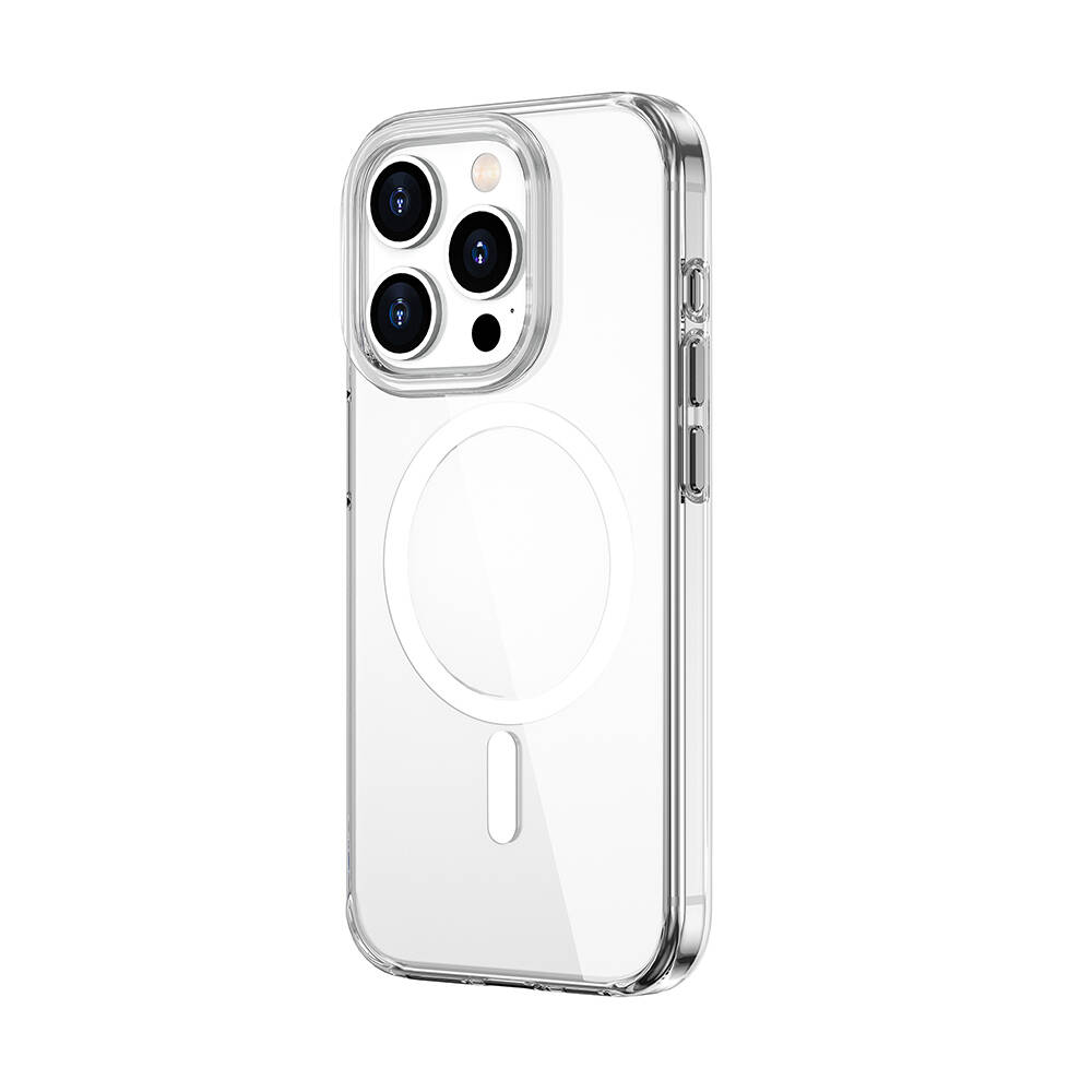 Apple iPhone 15 Pro Uyumlu Kılıf Wiwu BC-022 Magsafe Şarj Özellikli Şeffaf Transparan Kapak - 4
