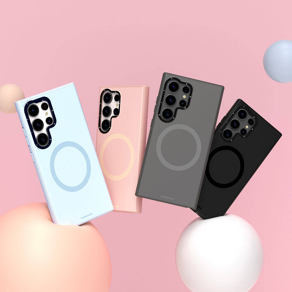 Samsung Galaxy S24 Ultra Uyumlu Kılıf Magsafe Şarj Özellikli Çizilmeye Ve Aşınmaya Dayanıklı Youngkit Velvet Serisi Kapak - 9