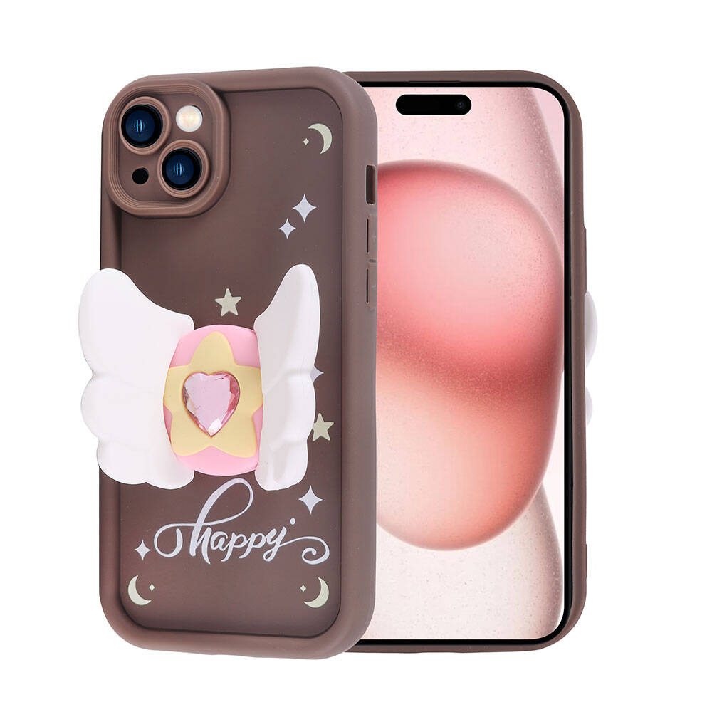 Apple iPhone 15 Uyumlu Kılıf Kamera Korumalı Figür Tasarımlı Zore Kapya Kapak - 3