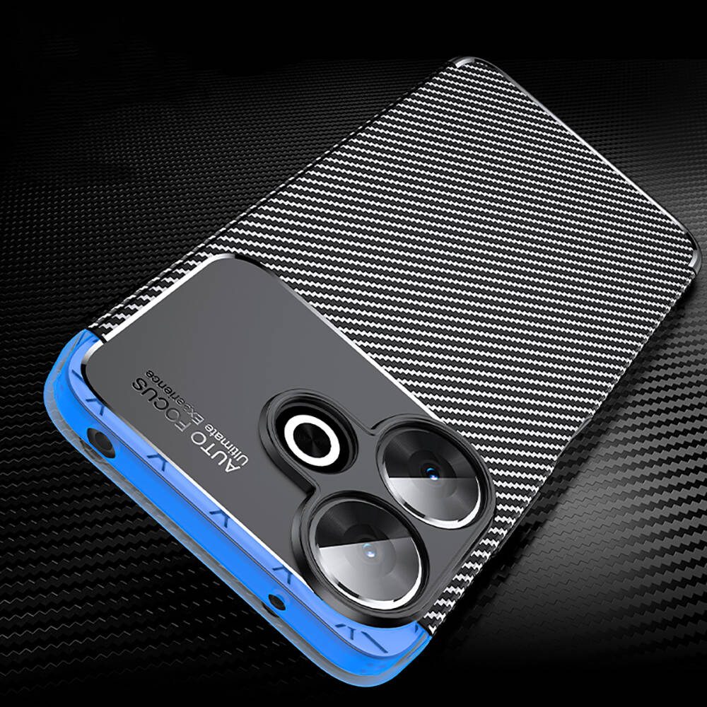 Xiaomi Redmi 13 4G Uyumlu Kılıf Silikon Karbon Tasarımlı Esnek Zore Negro Silikon Kapak