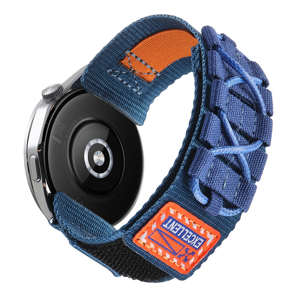 Samsung Galaxy Watch 46mm Uyumlu Zore KRD-112 22mm Orbital Örgülü Halat Tasarımlı Naylon Kumaş Hasır Kordon - 2