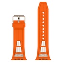 Apple Watch 7 45mm Uyumlu Kordon Zore KRD-117 Hava Alabilen Delikli Metal Süslemeli Desenli Silikon Kayış - 2