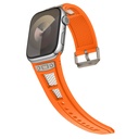 Apple Watch 7 45mm Uyumlu Kordon Zore KRD-117 Hava Alabilen Delikli Metal Süslemeli Desenli Silikon Kayış - 3