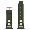 Apple Watch 42mm Uyumlu Kordon Zore KRD-117 Hava Alabilen Delikli Metal Süslemeli Desenli Silikon Kayış - 2