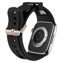 Apple Watch 42mm Uyumlu Kordon Zore KRD-117 Hava Alabilen Delikli Metal Süslemeli Desenli Silikon Kayış - 5