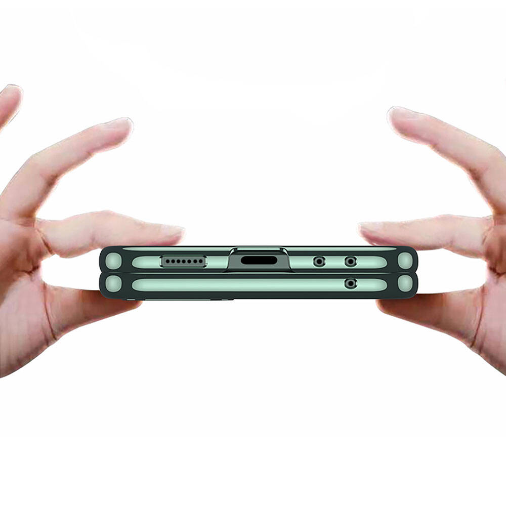 Samsung Galaxy Z Flip Uyumlu 6 Kılıf Zore Full Camlı Kıpta Kapak - 1