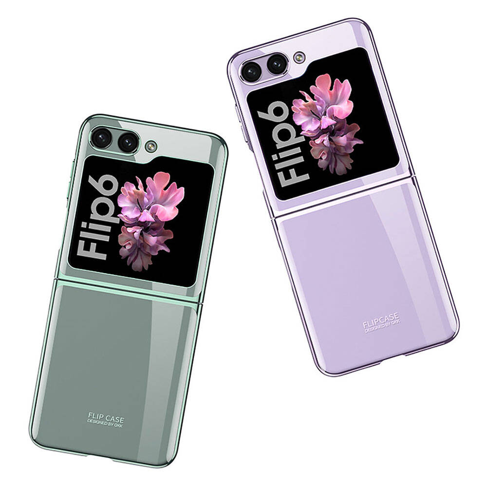 Samsung Galaxy Z Flip Uyumlu 6 Kılıf Zore Full Camlı Kıpta Kapak - 5