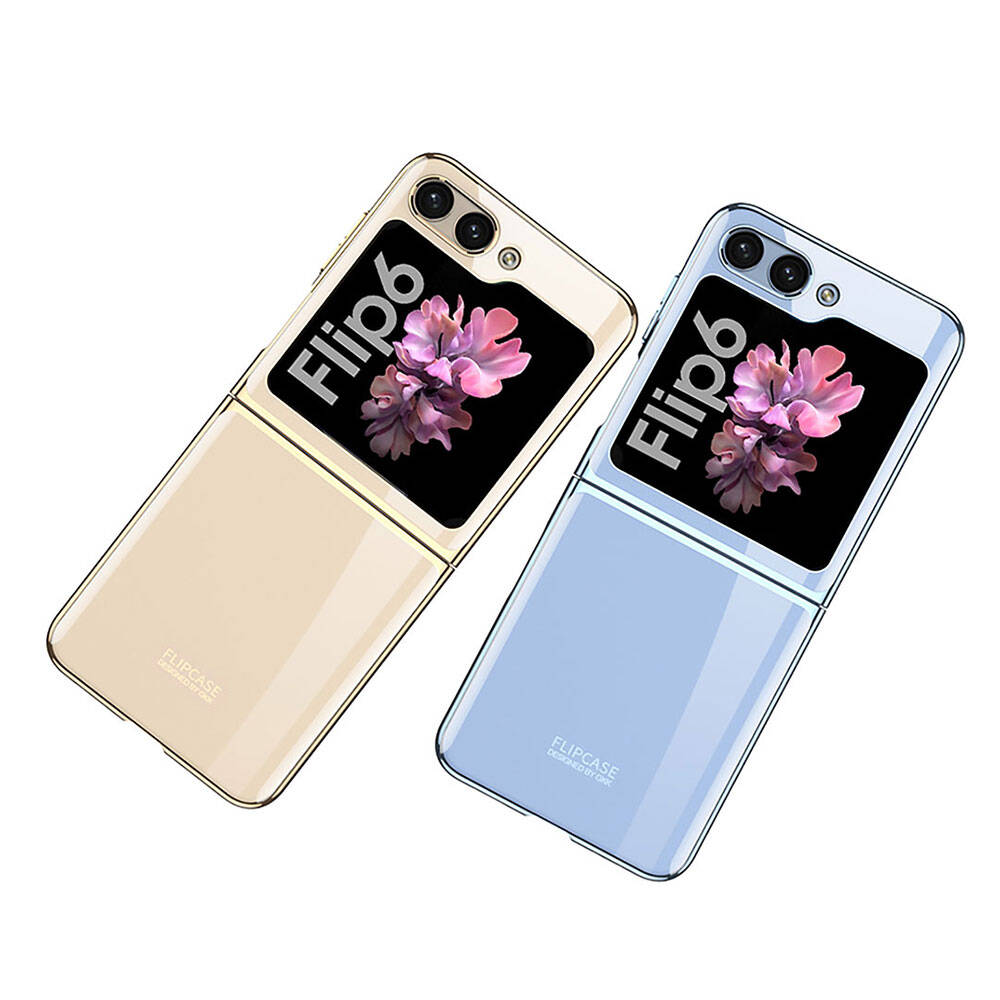 Samsung Galaxy Z Flip Uyumlu 6 Kılıf Zore Full Camlı Kıpta Kapak - 6