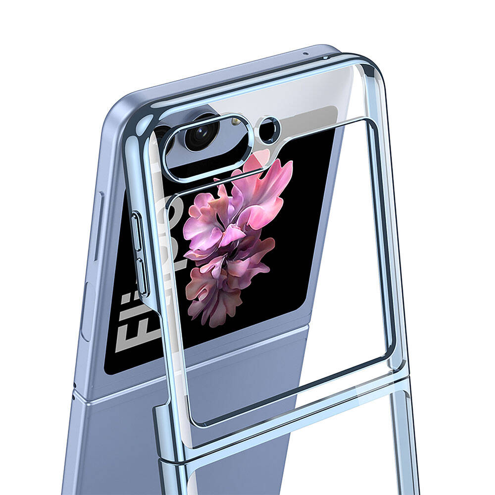 Samsung Galaxy Z Flip Uyumlu 6 Kılıf Zore Full Camlı Kıpta Kapak - 8