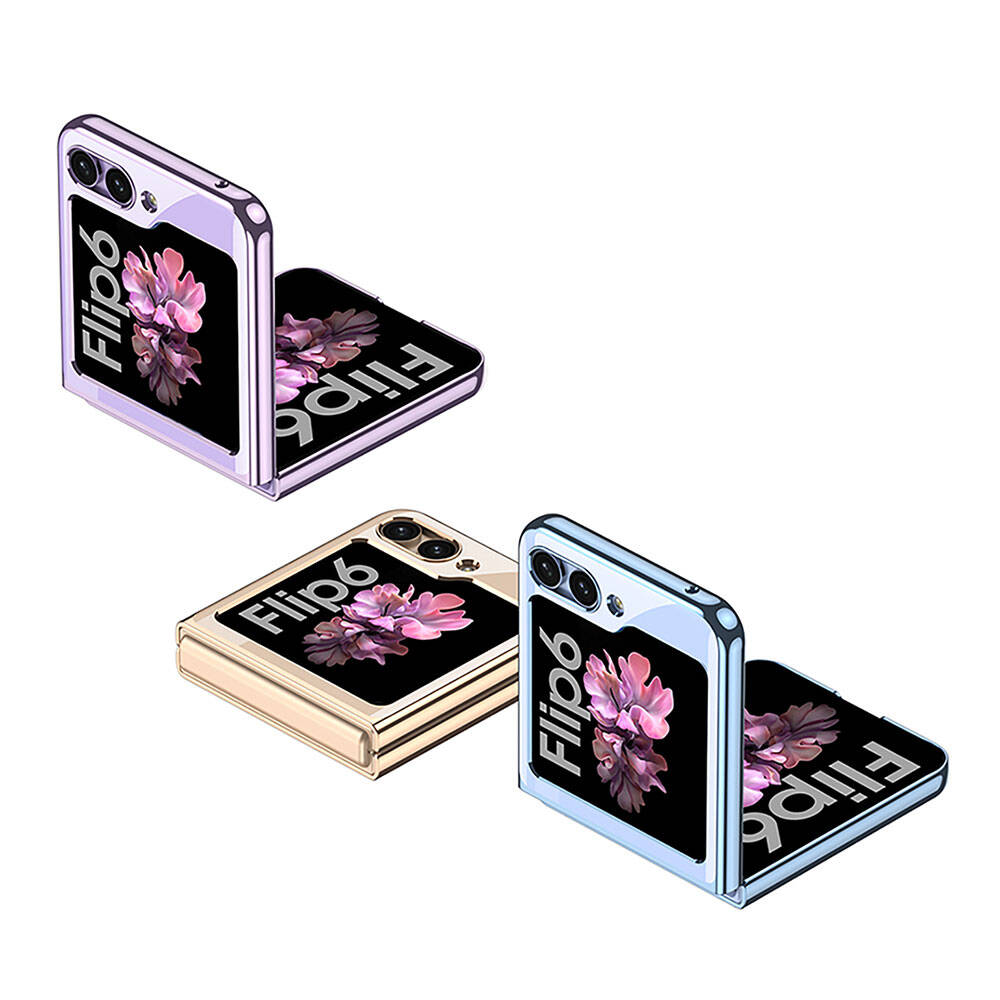 Samsung Galaxy Z Flip Uyumlu 6 Kılıf Zore Full Camlı Kıpta Kapak - 9