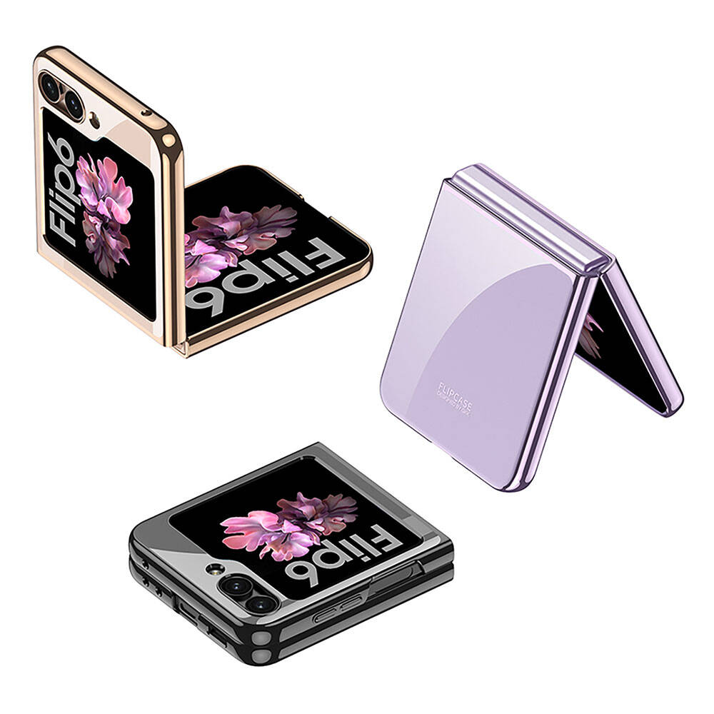 Samsung Galaxy Z Flip Uyumlu 6 Kılıf Zore Full Camlı Kıpta Kapak - 10