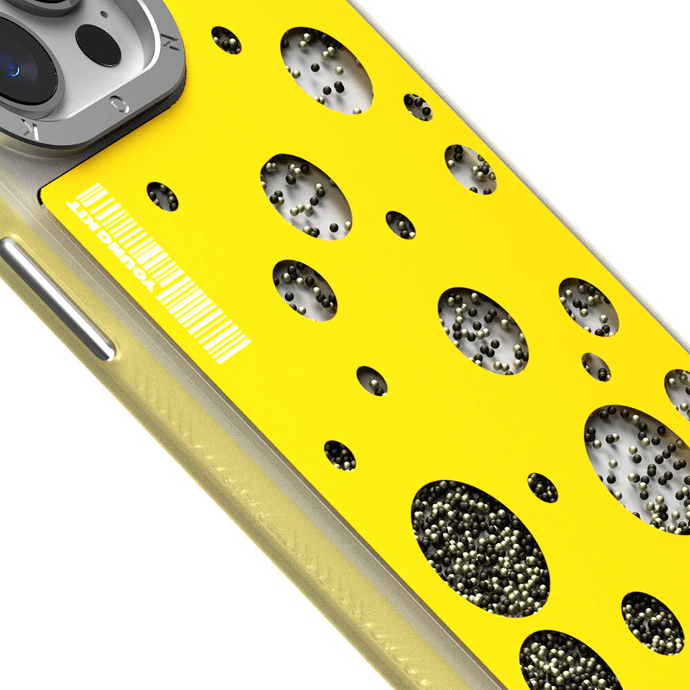 Apple iPhone 15 Pro Uyumlu Kılıf Magsafe Şarj Özellikli Youngkit Quicksand Beads Serisi Kapak - 9