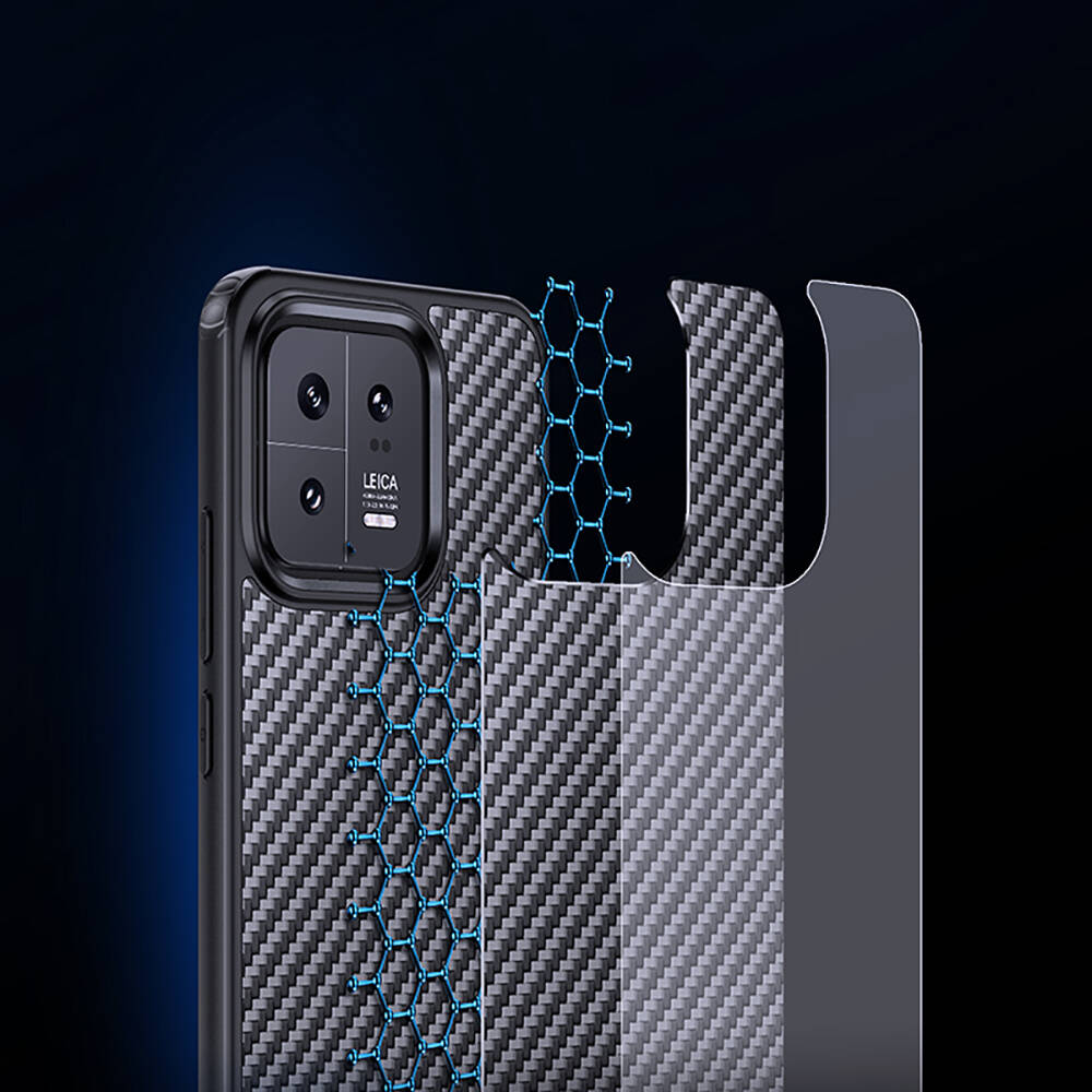Xiaomi Mi 13 Pro Uyumlu Kılıf Aramid Karbon Fiber Magsafe Özellikli Wlons Radison Kapak - 24