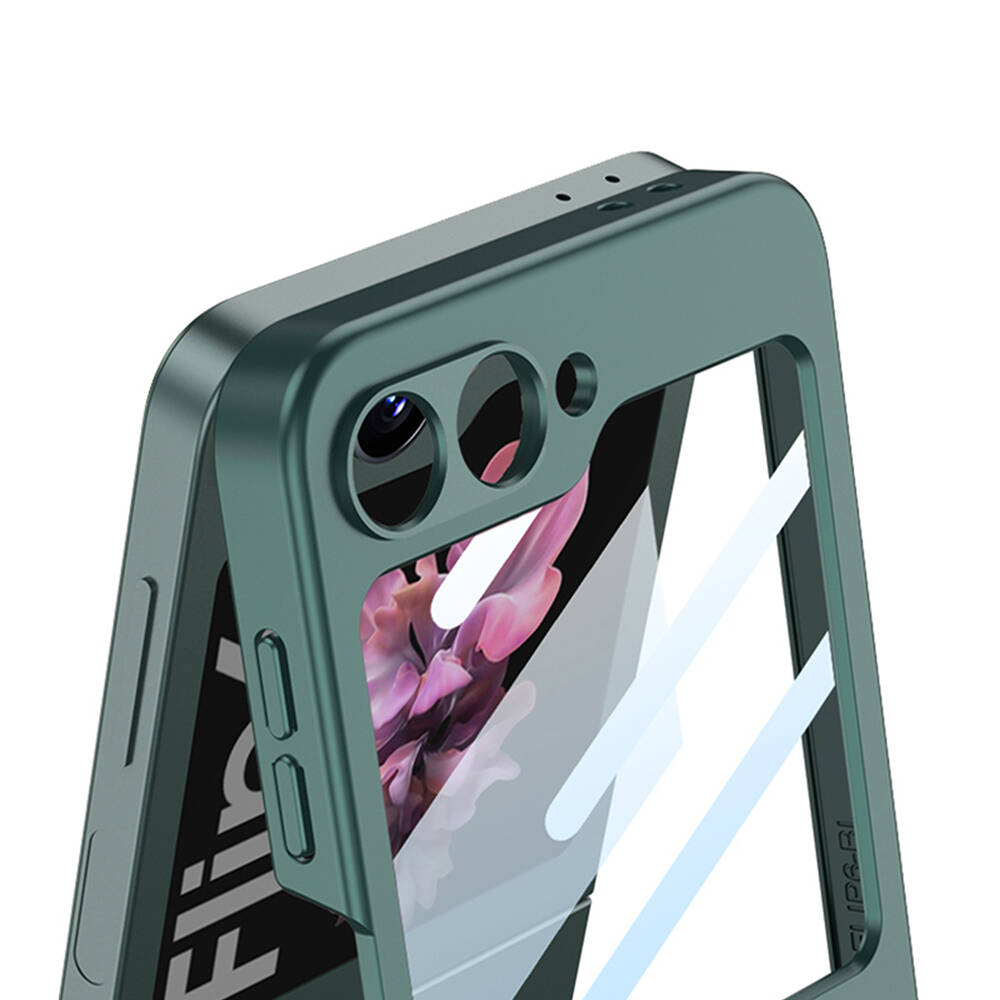 Samsung Galaxy Z Flip 6 Uyumlu Kılıf Zore Z Harfli Yüzüklü Kıpta Kapak - 10