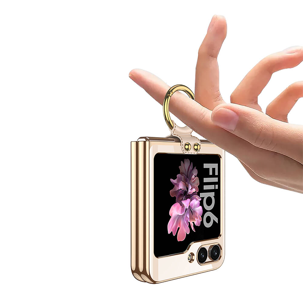 Samsung Galaxy Z Flip 6 Uyumlu Kılıf Zore Yüzüklü Kıpta Kapak - 3