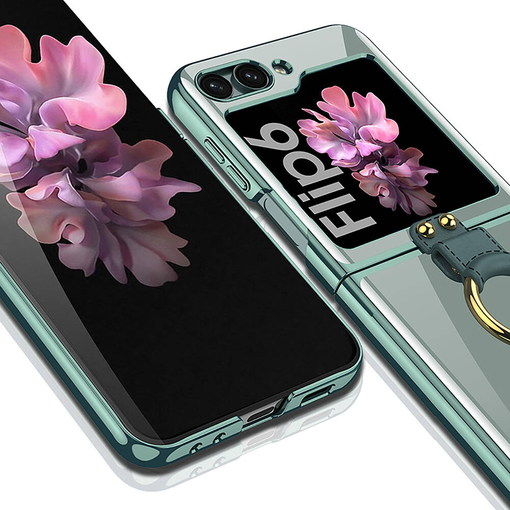 Samsung Galaxy Z Flip 6 Uyumlu Kılıf Zore Yüzüklü Kıpta Kapak - 7