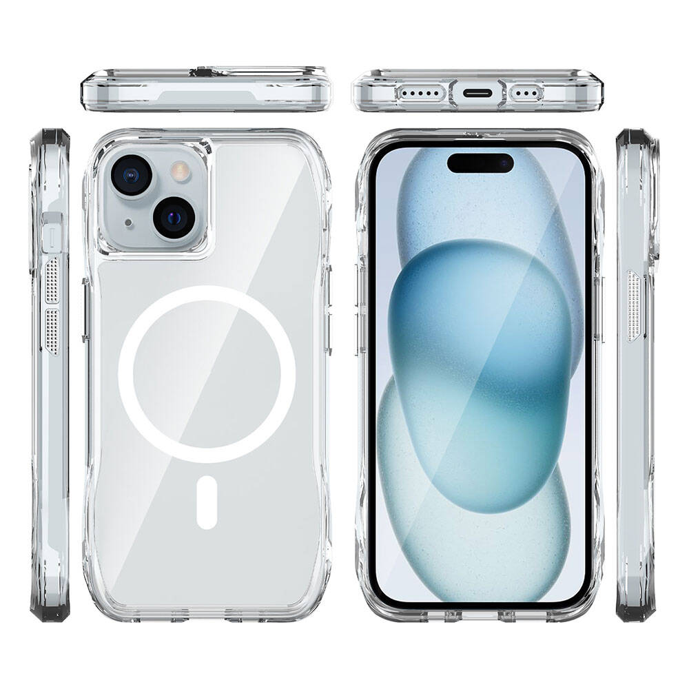 iPhone 15 Kapak Magsafe Şarj Özellikli Airbagli Şeffaf Zore İncek Kapak - 2