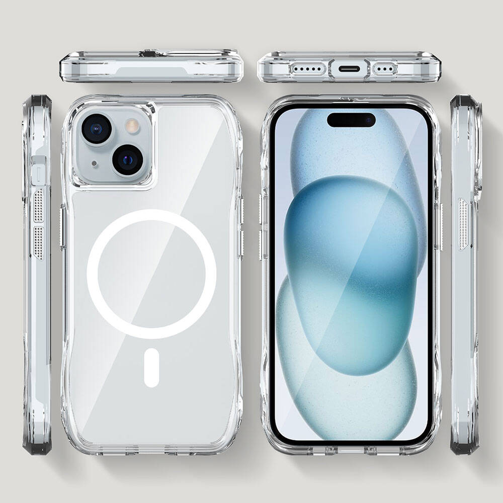 iPhone 15 Kapak Magsafe Şarj Özellikli Airbagli Şeffaf Zore İncek Kapak - 5