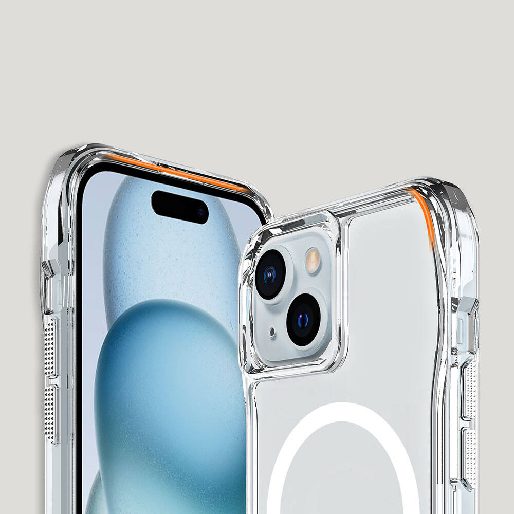 iPhone 15 Kapak Magsafe Şarj Özellikli Airbagli Şeffaf Zore İncek Kapak - 7