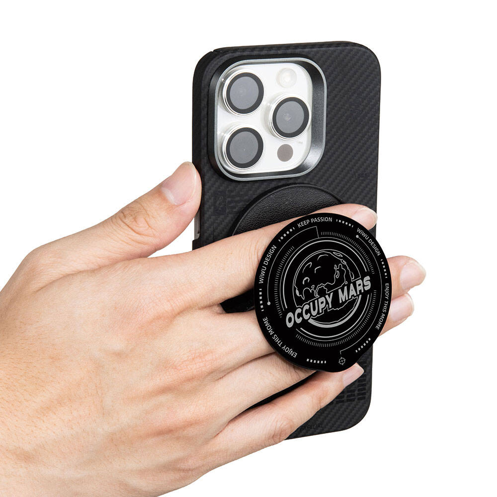 Wiwu B1 Magsafe Magnetik Özellikli Occupy Mars Tasarımlı Parmak Ring Stand - 4