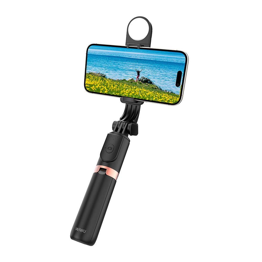 Wiwu Wi-SE011 Dolgu Işıklı Teleskopik Tripod ve Mini Selfie Çubuğu - 1