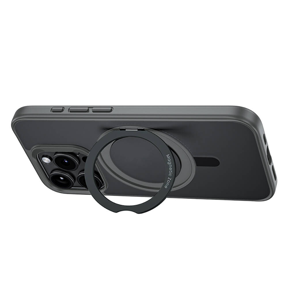 Apple iPhone 15 Pro Max Uyumlu Kılıf Magsafe Şarj Özellikli 360° Dönebilen Benks Pop Stand Kapak - 7