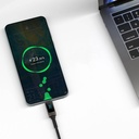 Wiwu Wi-C038 Titan Serisi USB-A to Type-C PD 6A 66W LED Dijital Göstergeli Şarj ve Data Kablosu 1.2M - 3