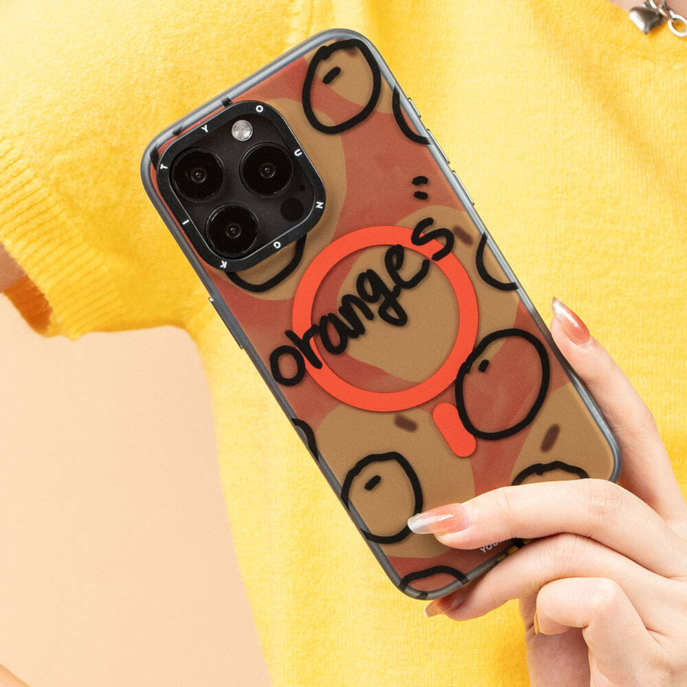 Apple iPhone 15 Pro Max Uyumlu Kılıf Magsafe Şarj Özellikli Bee Brown Tasarımlı Youngkit Funny Serisi Kapak - 5